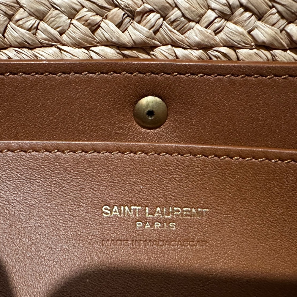 Saint Laurent Panier Mini YSL Flap Crossbody Basket Bag in Raffia - Picture 11 of 12